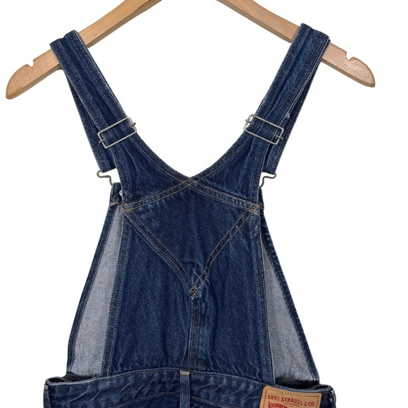 Levi’s Medium Dark Blue Wash Denim Overalls Jukebox Jam Women Size S–Vintage Y2K - Picture 4 of 16
